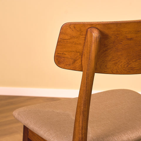 Danish dining chairs in teak and walnut