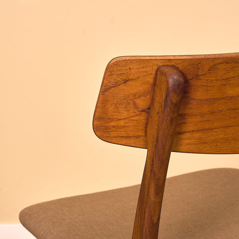 Danish dining chairs in teak and walnut