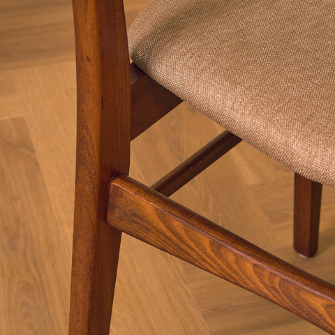 Danish dining chairs in teak and walnut