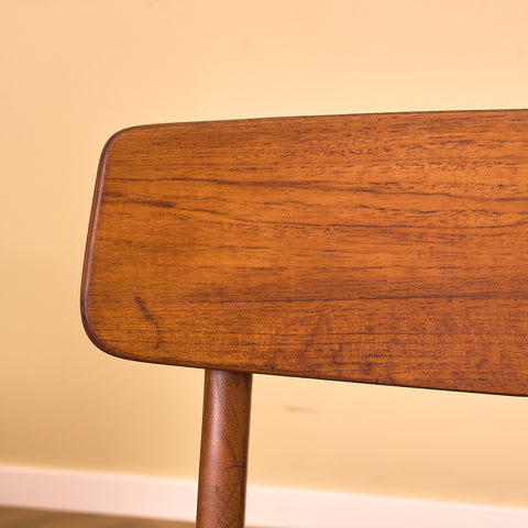 Danish dining chairs in teak and walnut