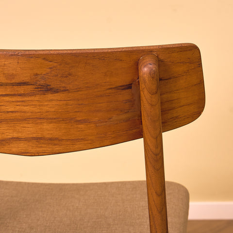Danish dining chairs in teak and walnut