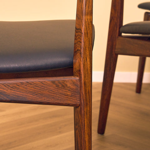 Danish set of 6 dining chairs in Santos rosewood by H. P. Hansen for Randers Møbelfabrik