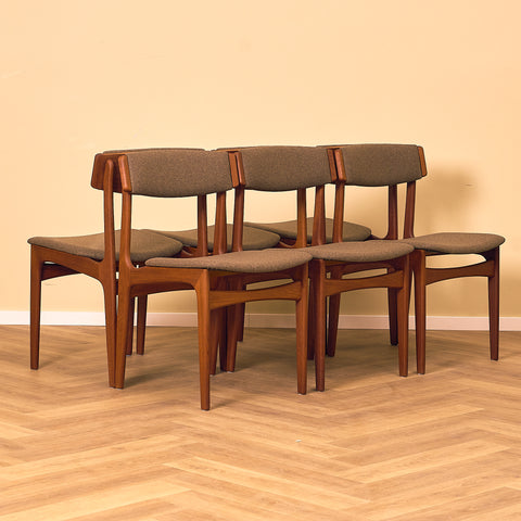 Danish dining chairs in teak, model 'Stol nr 4', by Thorsø Stole- och Møbelfabrik