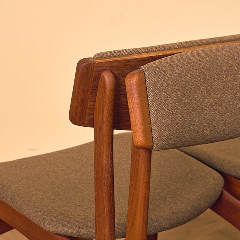 Danish dining chairs in teak, model 'Stol nr 4', by Thorsø Stole- och Møbelfabrik
