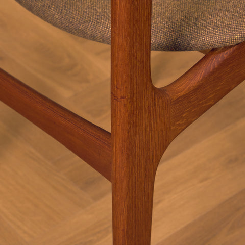 Danish dining chairs in teak, model 'Stol nr 4', by Thorsø Stole- och Møbelfabrik
