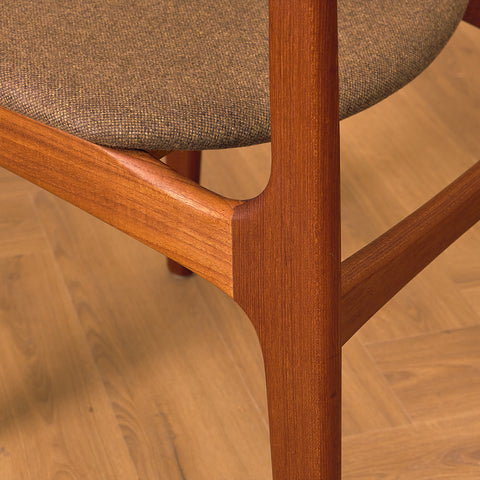Danish dining chairs in teak, model 'Stol nr 4', by Thorsø Stole- och Møbelfabrik