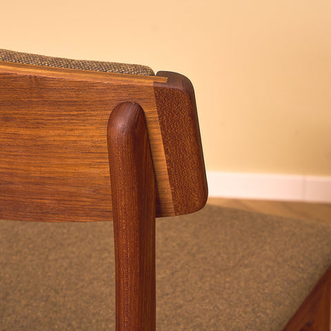 Danish dining chairs in teak, model 'Stol nr 4', by Thorsø Stole- och Møbelfabrik