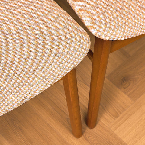 Danish set of 7 dining chairs in teak and beech, model Møsbol, by Findahl Møbelfabrik