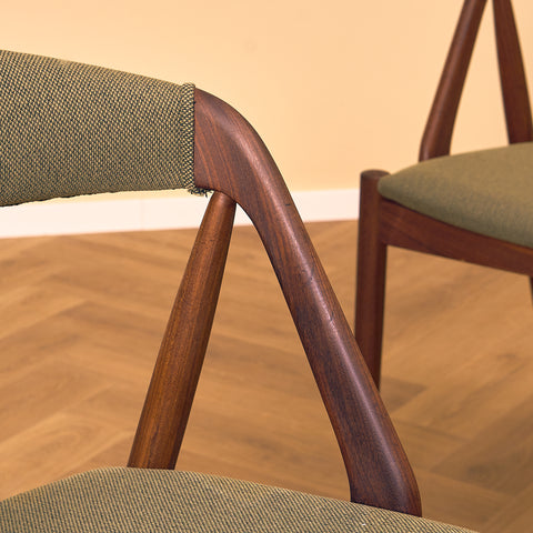 Danish dining chairs in walnut, model 31 by Kai Kristiansen