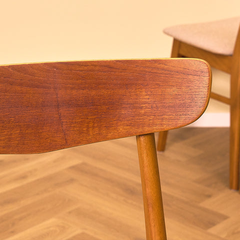 Danish set of 7 dining chairs in teak and beech, model Møsbol, by Findahl Møbelfabrik