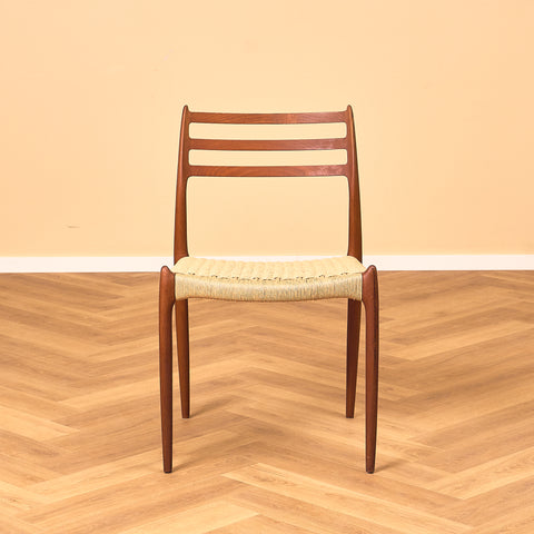 Danish set of 4 dining chairs in teak, Niels O. Møller, model 78