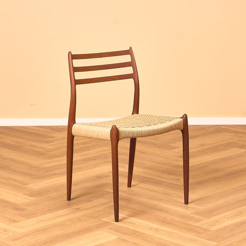 Danish set of 4 dining chairs in teak, Niels O. Møller, model 78