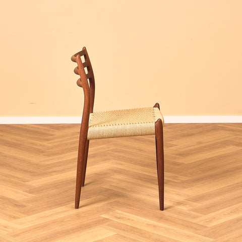Danish set of 4 dining chairs in teak, Niels O. Møller, model 78