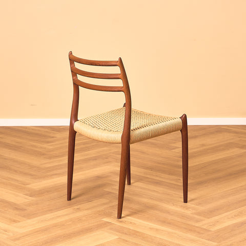 Danish set of 4 dining chairs in teak, Niels O. Møller, model 78