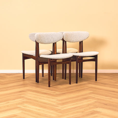 Danish set of 5 dining chairs in Santos rosewood