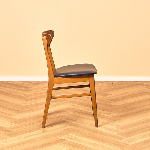 Danish set of 6 dining chairs in teak and beech, model 210, by Farstrup