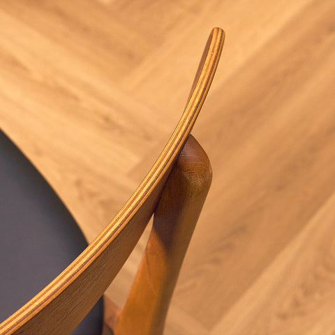 Danish set of 6 dining chairs in teak and beech, model 210, by Farstrup
