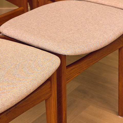 Danish dining chairs in teak by B. Rasmussen for Thorso Møbelfabrik