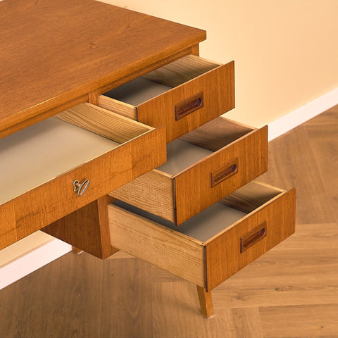 Swedish writing desk in teak and beech