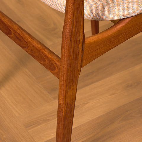 Danish dining chairs in teak by B. Rasmussen for Thorso Møbelfabrik