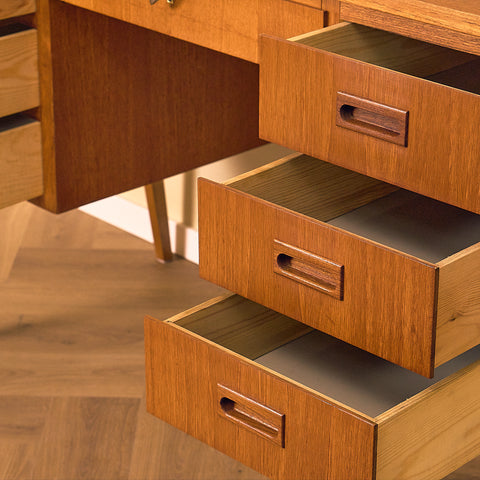 Swedish writing desk in teak and beech
