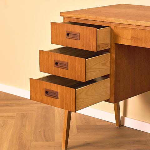 Swedish writing desk in teak and beech