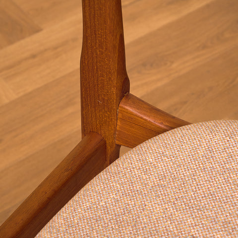 Danish dining chairs in teak by B. Rasmussen for Thorso Møbelfabrik