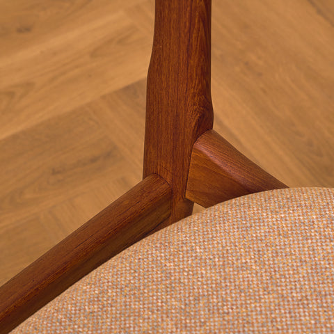 Danish dining chairs in teak by B. Rasmussen for Thorso Møbelfabrik