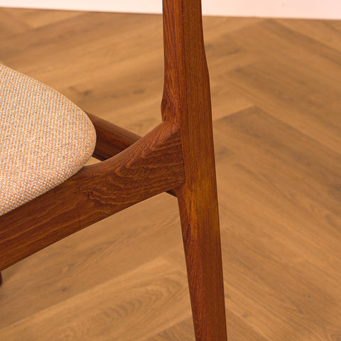 Danish dining chairs in teak by B. Rasmussen for Thorso Møbelfabrik