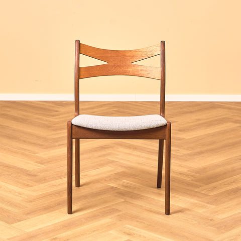 Danish dining chairs in teak and walnut