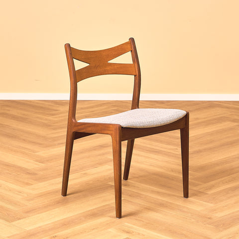 Danish dining chairs in teak and walnut