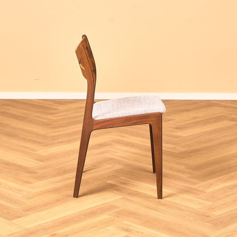 Danish dining chairs in teak and walnut
