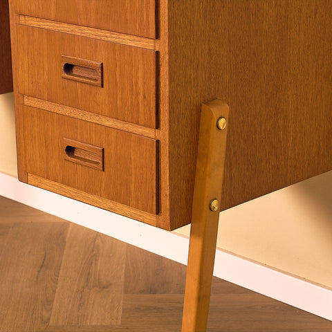 Swedish writing desk in teak and beech