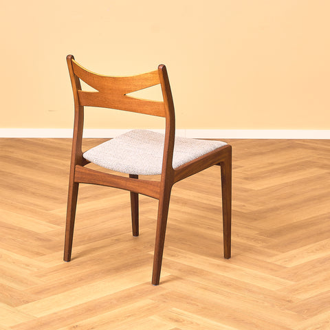 Danish dining chairs in teak and walnut