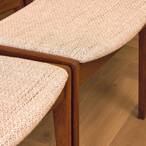 Danish dining chairs in teak and walnut