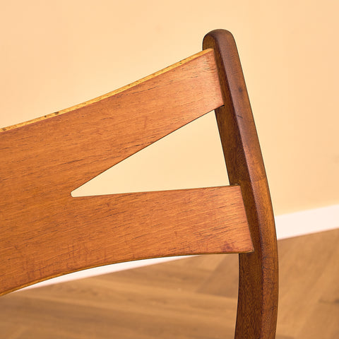 Danish dining chairs in teak and walnut