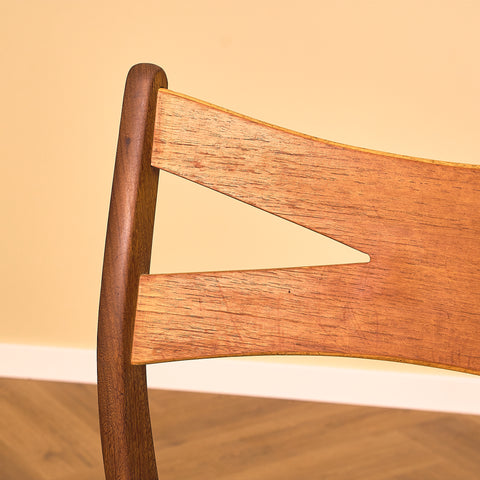 Danish dining chairs in teak and walnut