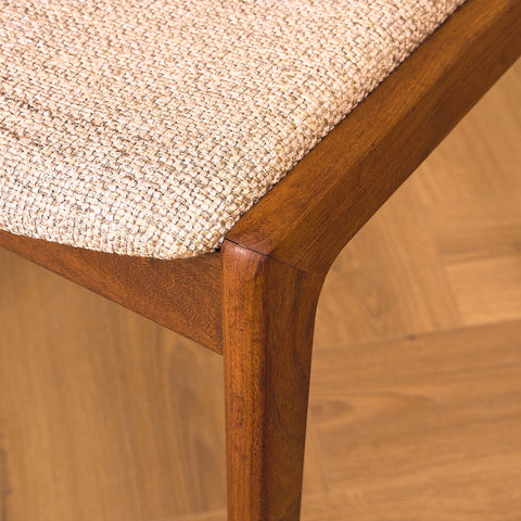 Danish dining chairs in teak and walnut