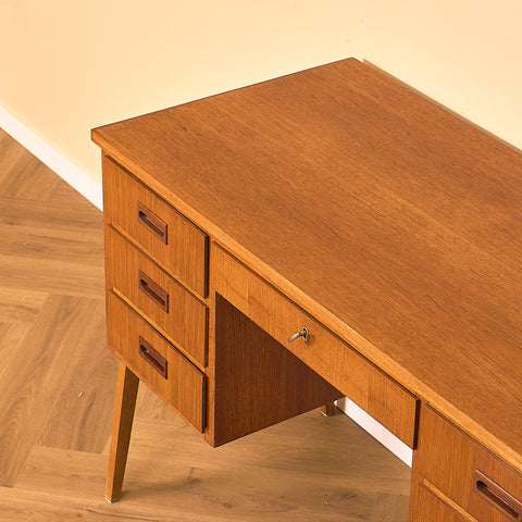 Swedish writing desk in teak and beech