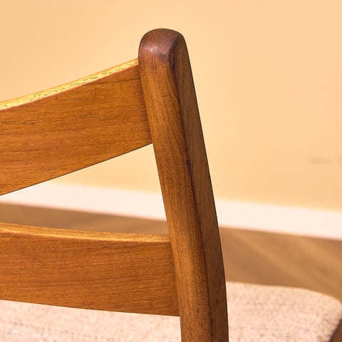 Danish dining chairs in teak and walnut