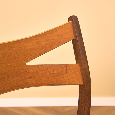 Danish dining chairs in teak and walnut