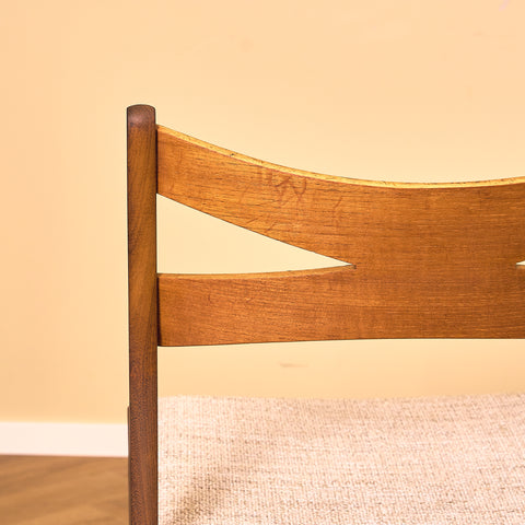 Danish dining chairs in teak and walnut