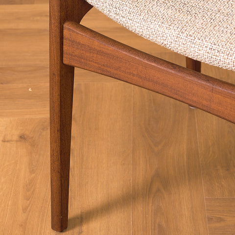 Danish dining chairs in teak and walnut