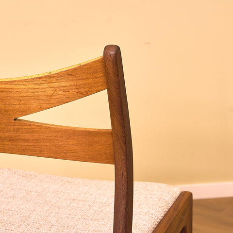 Danish dining chairs in teak and walnut