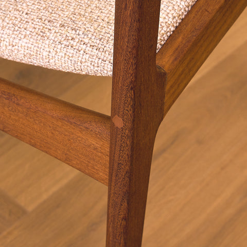 Danish dining chairs in teak and walnut