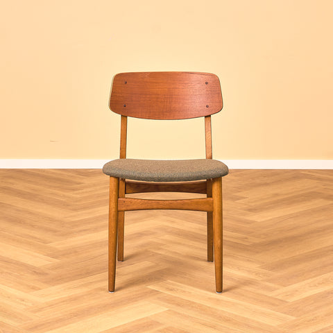 Danish dining chairs in teak and oak by Farstrup
