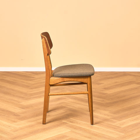 Danish dining chairs in teak and oak by Farstrup