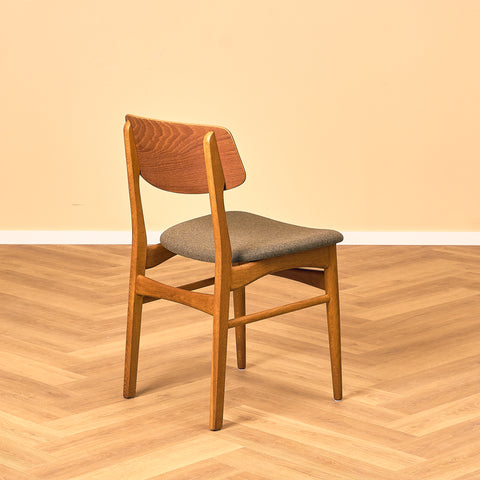 Danish dining chairs in teak and oak by Farstrup