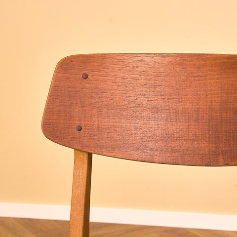Danish dining chairs in teak and oak by Farstrup