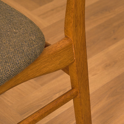 Danish dining chairs in teak and oak by Farstrup